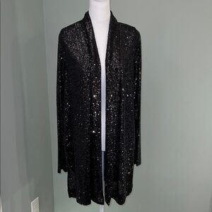 Karen Kane Black Sequin Cardigan NWT